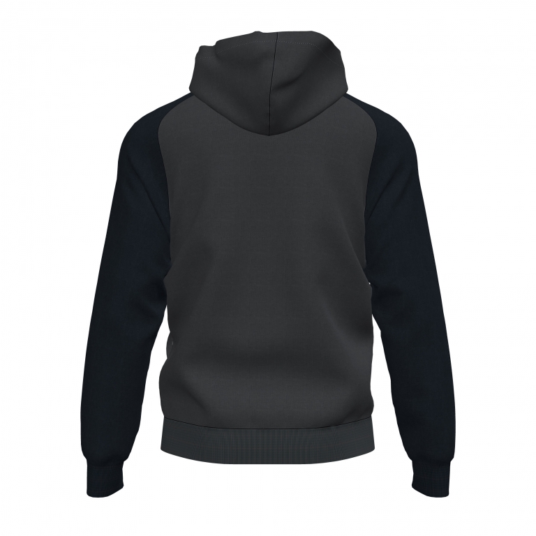 MIKINA S KAPUCÍ JOMA ACADEMY IV | CELÝ ZIP | ČERNÁ - ŠEDÁ