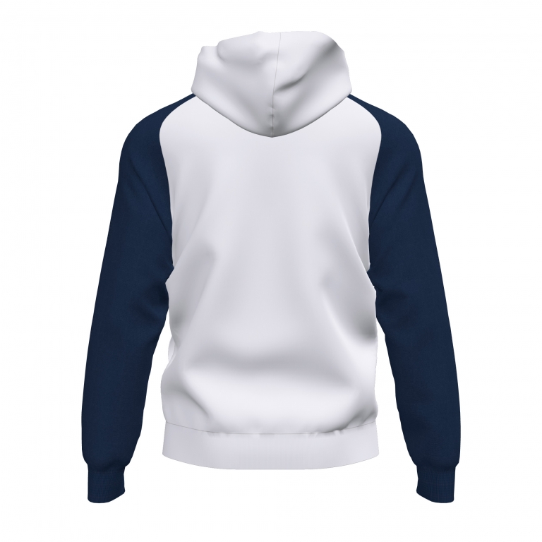 MIKINA S KAPUCÍ JOMA ACADEMY IV | CELÝ ZIP | BÍLÁ - TMAVĚ MODRÁ
