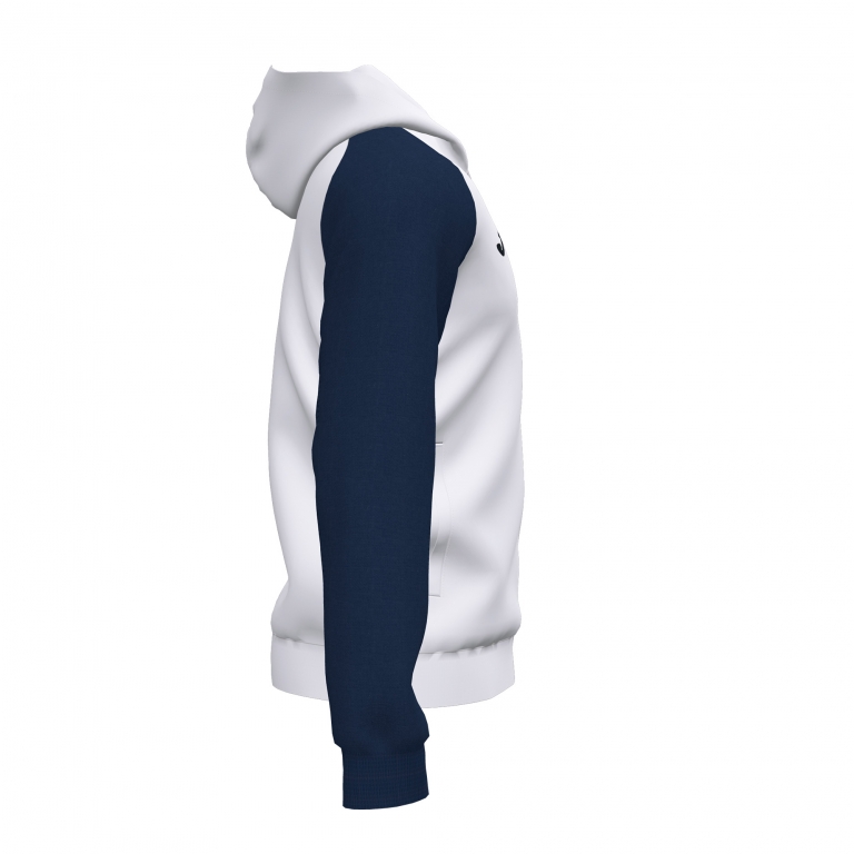 MIKINA S KAPUCÍ JOMA ACADEMY IV | CELÝ ZIP | BÍLÁ - TMAVĚ MODRÁ