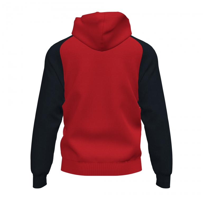 MIKINA S KAPUCÍ JOMA ACADEMY IV | CELÝ ZIP | ČERVENÁ - ČERNÁ