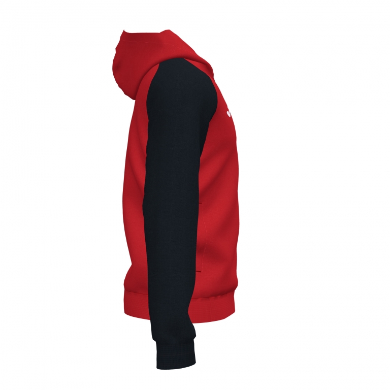 MIKINA S KAPUCÍ JOMA ACADEMY IV | CELÝ ZIP | ČERVENÁ - ČERNÁ
