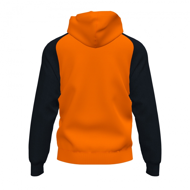MIKINA S KAPUCÍ JOMA ACADEMY IV | CELÝ ZIP | ORANŽOVÁ - ČERNÁ