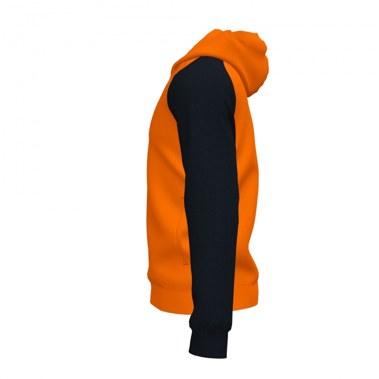 MIKINA S KAPUCÍ JOMA ACADEMY IV | CELÝ ZIP | ORANŽOVÁ - ČERNÁ