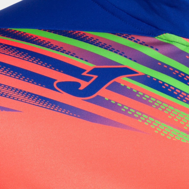 MIKINA S POLOZIPEM JOMA ELITE X | KORÁLOVÁ FLUOR - MODRÁ