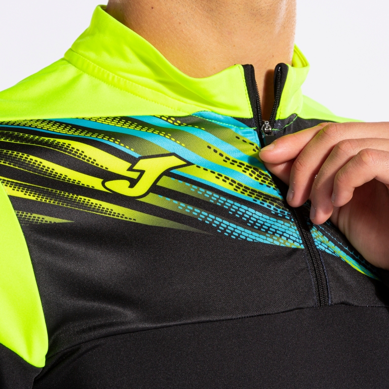 MIKINA S POLOZIPEM JOMA ELITE X | ČERNÁ - ŽLUTÁ FLUOR