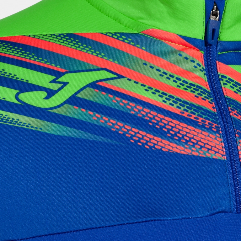 MIKINA S POLOZIPEM JOMA ELITE X | MODRÁ - ZELENÁ FLUOR