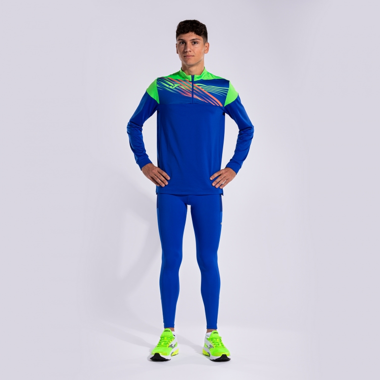 MIKINA S POLOZIPEM JOMA ELITE X | MODRÁ - ZELENÁ FLUOR