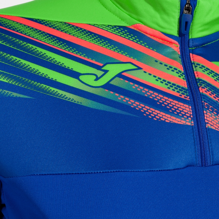 MIKINA DÁMSKÁ S POLOZIPEM JOMA ELITE X | MODRÁ - ZELENÁ FLUOR